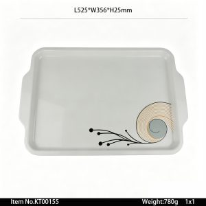KT00155 SKU KT00155东莞晶湖源头厂家定做美耐皿52x35cm长盘 可定制产品颜色和印刷图案