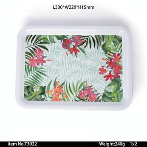T3022 SKU SwanT3022东莞晶湖源头厂家定做日式儿童美耐皿30x22cm长盘 可定制产品颜色和印刷图案