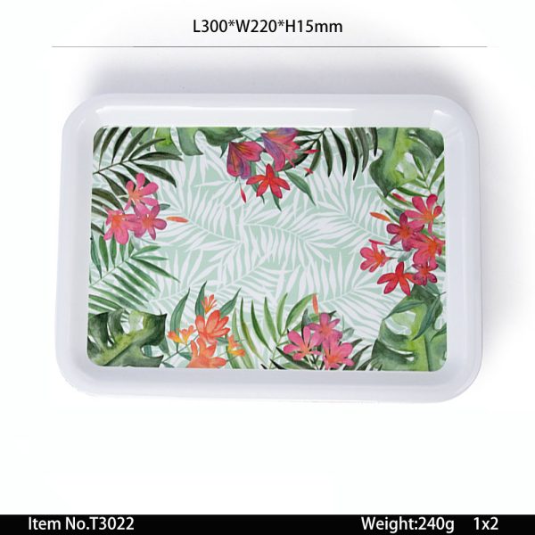 T3022 SKU SwanT3022东莞晶湖源头厂家定做日式儿童美耐皿30x22cm长盘 可定制产品颜色和印刷图案