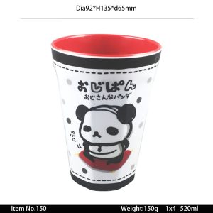 150 SKU 150东莞晶湖源头厂家定做日本日式美耐皿9.2cm直径水杯 可定制产品内外颜色和杯内外印刷图案