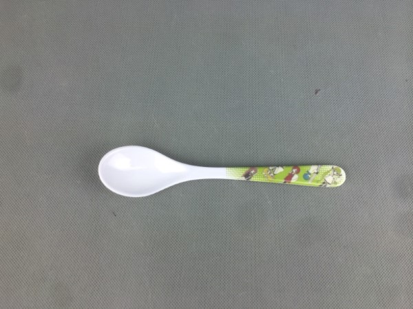 S178 (3) S178 F178东莞晶湖源头厂家定做美耐皿17.8cm儿童叉勺 可定制产品颜色和正面图案印刷