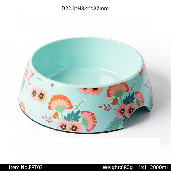 FPT03东莞晶湖源头厂家定做美国美耐皿22.3cm直径宠物猫碗狗碗 可定制产品颜色和碗内外图案印刷