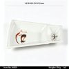 J6009 SKU J6009东莞晶湖源头厂家订做双色美耐皿19.5cm长方形两格酱料碟 可定制产品颜色和正面图案印刷