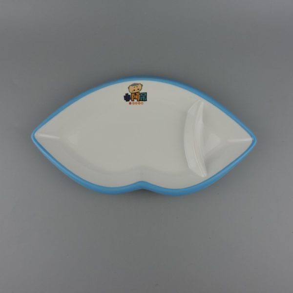 K2105 (1) K2105东莞晶湖源头厂家订做美耐皿27.5x15.4cm长方形两格酱料碟 可定制产品颜色和正面图案印刷