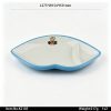 K2105 SKU K2105东莞晶湖源头厂家订做美耐皿27.5x15.4cm长方形两格酱料碟 可定制产品颜色和正面图案印刷