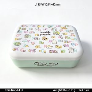 ST431东莞晶湖源头厂家订做日式磨砂美耐皿18.5x12.4cm长方形便当盒午餐盒 可定制产品颜色和印刷图案