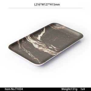 T1034 SKU SwanT1034东莞晶湖源头厂家定做磨砂美耐皿21.6x12.7cm长盘 可定制产品颜色和印刷图案