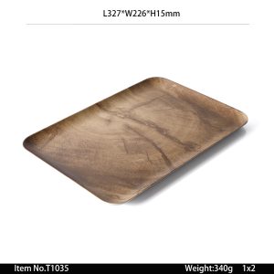 T1035 SKU SwanT1035东莞晶湖源头厂家订做磨砂美耐皿32.7x22.6cm长盘 可定制产品颜色和印刷图案