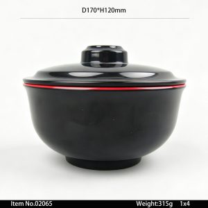 02065 SKU 02065东莞晶湖源头厂家定做日韩美耐皿170cm直径圆型泡面盖碗 可定制产品内外颜色和碗外图案印刷