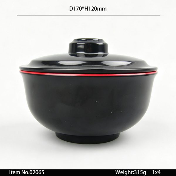02065 SKU 02065东莞晶湖源头厂家定做日韩美耐皿170cm直径圆型泡面盖碗 可定制产品内外颜色和碗外图案印刷