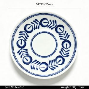 9207 SKU G-9207东莞晶湖源头厂家定做日韩美耐皿17.7cm直径圆盘7套装 可定制产品颜色和盘子正面图案印刷