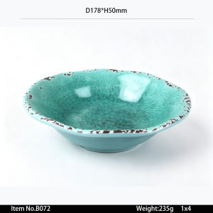 B072 SKU B072东莞晶湖源头厂家定做日韩美耐皿17.8cm直径圆碗3套装 可定制产品颜色和碗内外图案印刷