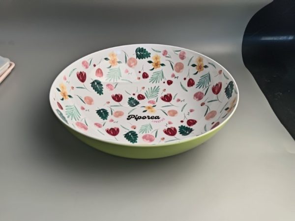 B2012 (6) B2012东莞晶湖源头厂家定做欧美美耐皿30.2cm直径圆型沙拉碗 可定制产品内外颜色和碗内外图案印刷