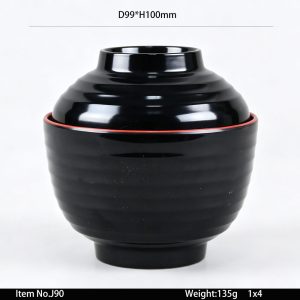 J90 SKU J90东莞晶湖源头厂家定做日韩美耐皿10cm直径圆型煨增汤盖碗 可定制产品内外颜色和碗外图案印刷
