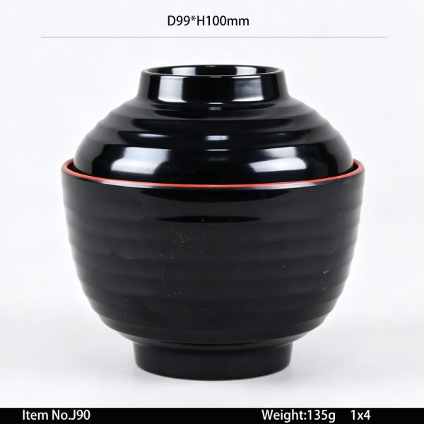 J90 SKU J90东莞晶湖源头厂家定做日韩美耐皿10cm直径圆型煨增汤盖碗 可定制产品内外颜色和碗外图案印刷