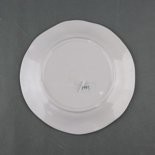 P485 (5) P4105东莞晶湖源头厂家定做欧美美耐皿26.5cm直径凹凸手捏纹点心盘5套装 可定制产品颜色和盘子正面图案印刷