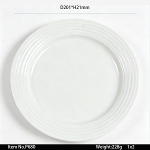 P680 SKU P680东莞晶湖源头厂家定做日韩美耐皿20cm直径螺纹浅碟圆盘5套装 可定制产品颜色和盘子正面图案印刷