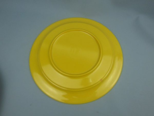 P695 黄色 (1) P6105东莞晶湖源头厂家定做日韩美耐皿26.7cm直径螺纹浅碟圆盘5套装 可定制产品颜色和盘子正面图案印刷