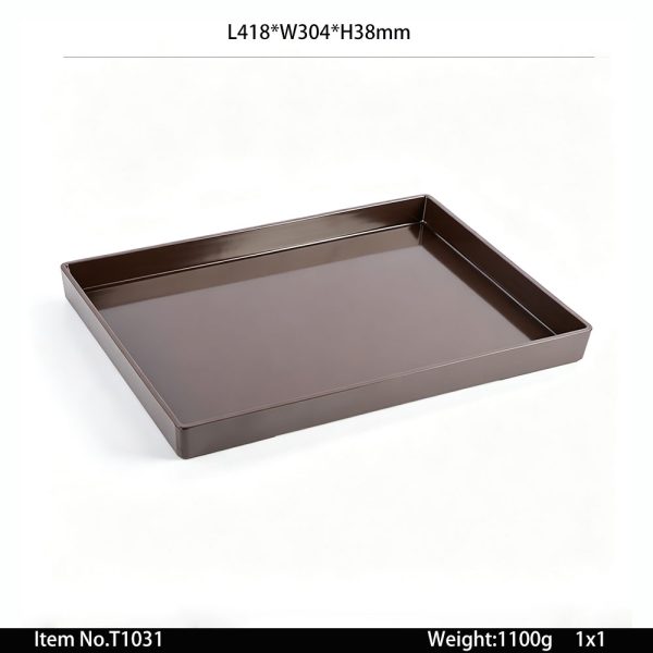 T1031 SKU T1031东莞晶湖源头厂家定做美耐皿41x30cm长方形托盘 可定制产品颜色和印刷图案